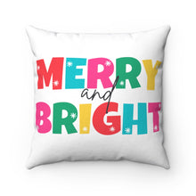 Load image into Gallery viewer, Merry and Bright Spun Polyester Square Pillow Case