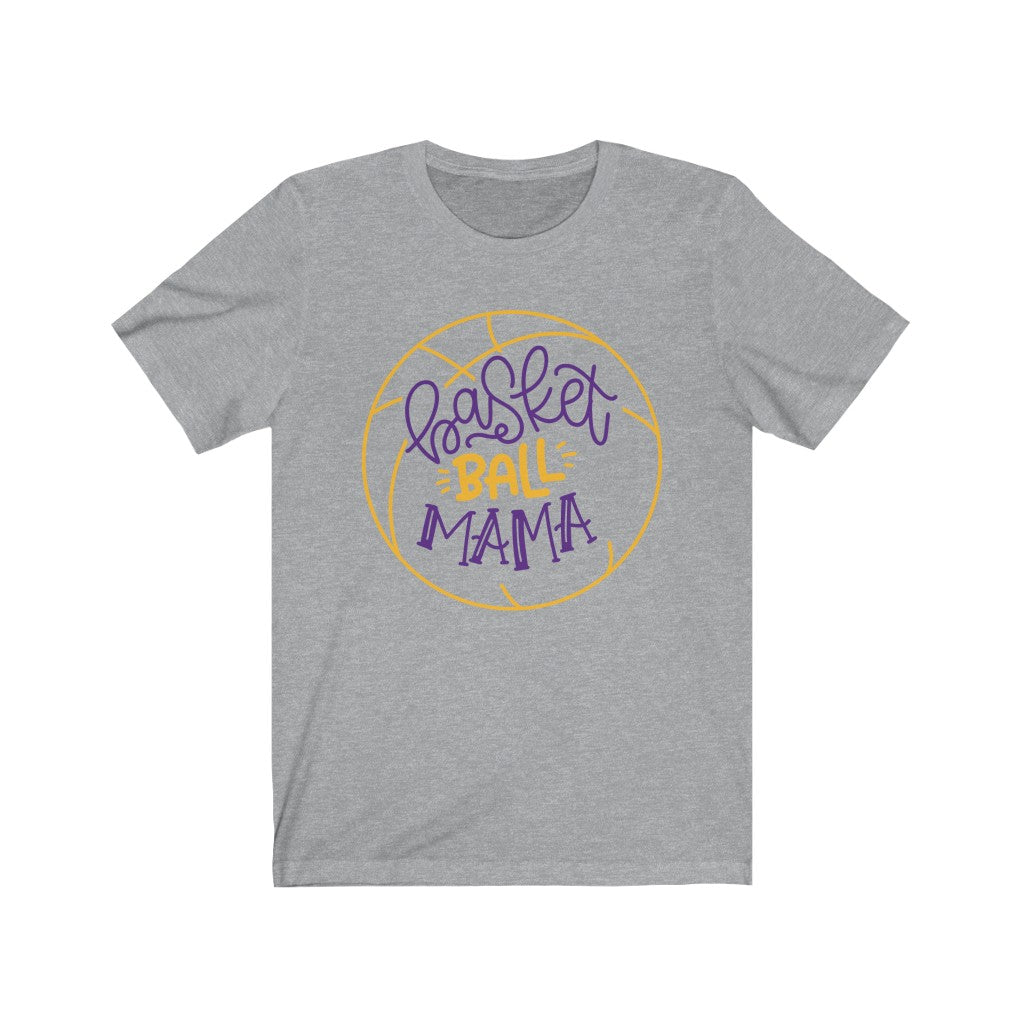 Basketball Mama Purple & Gold Jersey Short Sleeve Tee
